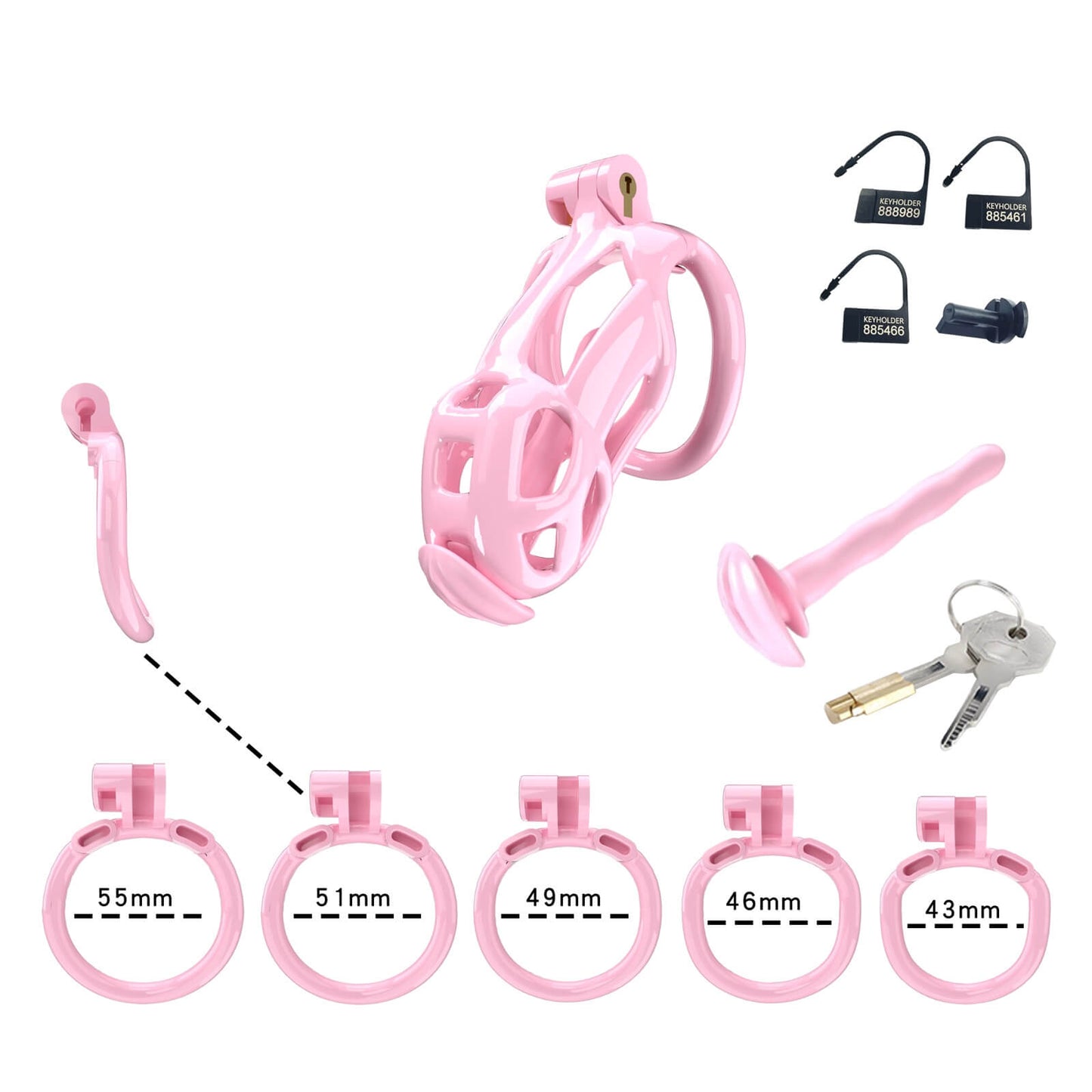 Pink Mamba Small Chastity Kit With Urethral