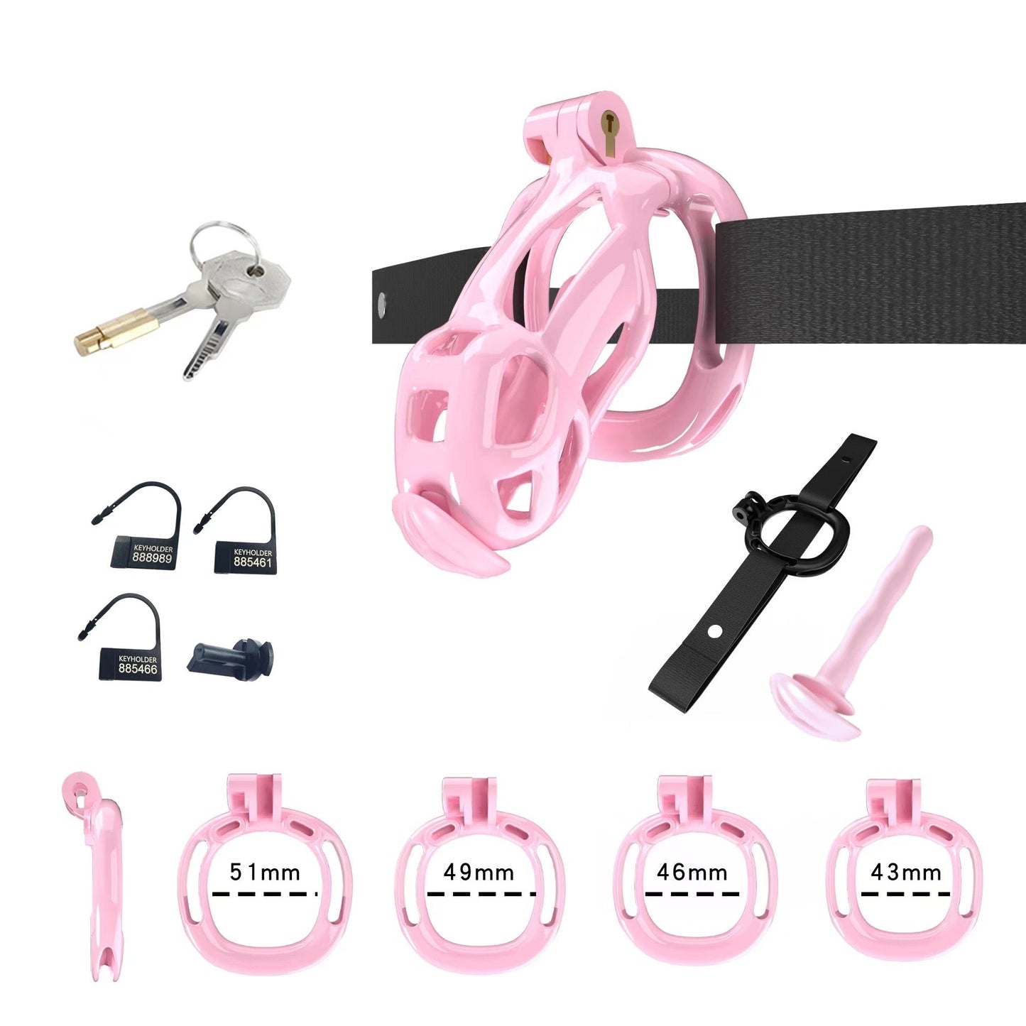 Pink Mamba Chastity Small Kit With Belt And Urethral