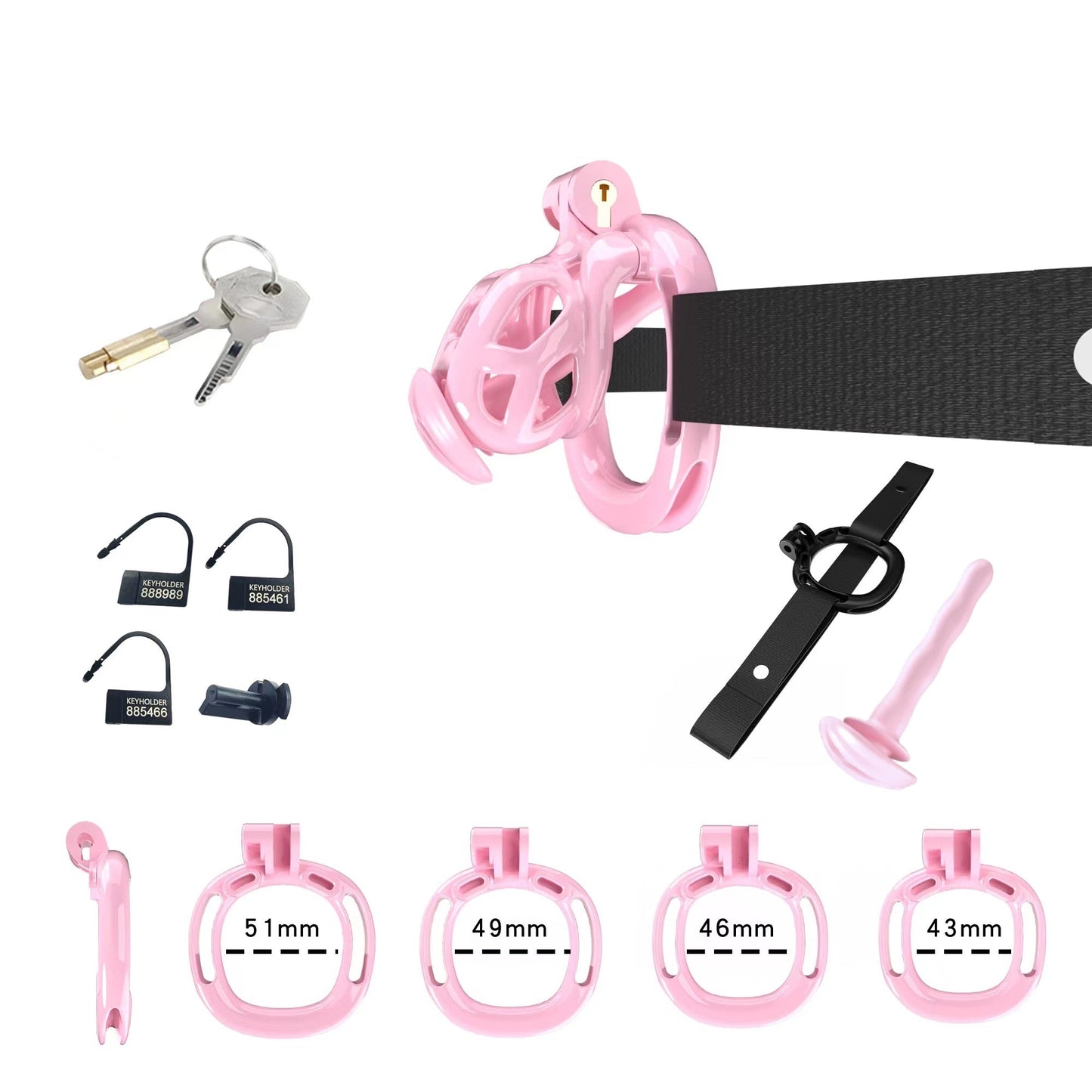Pink Mamba Chastity Nub Kit With Belt And Urethral