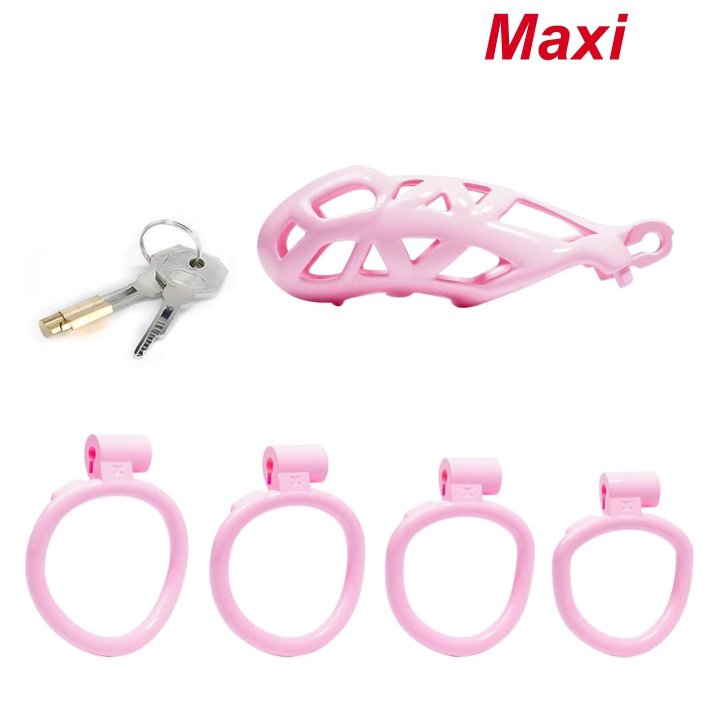 Maxi Pink Mamba Male Chastity Cage