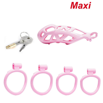 Maxi Pink Mamba Male Chastity Cage
