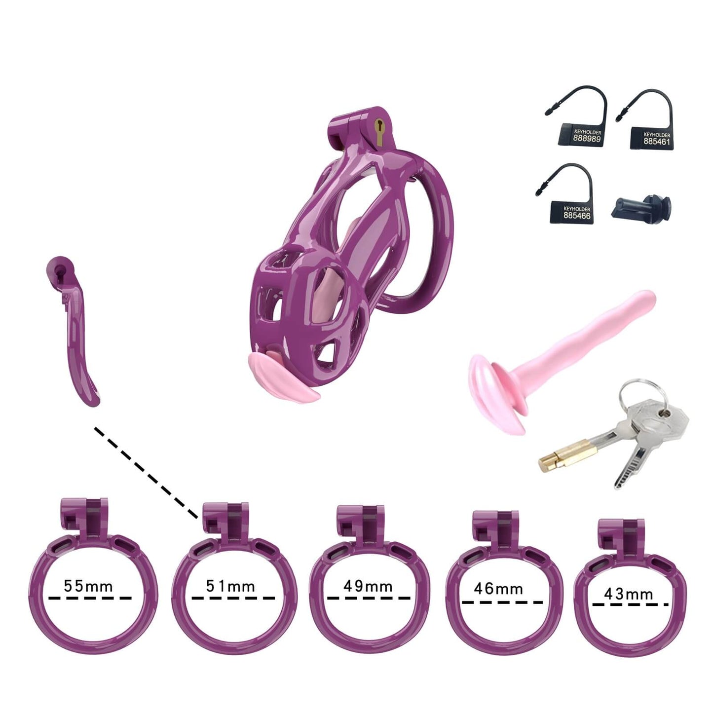 Purple Mamba Small Chastity Kit With Urethral