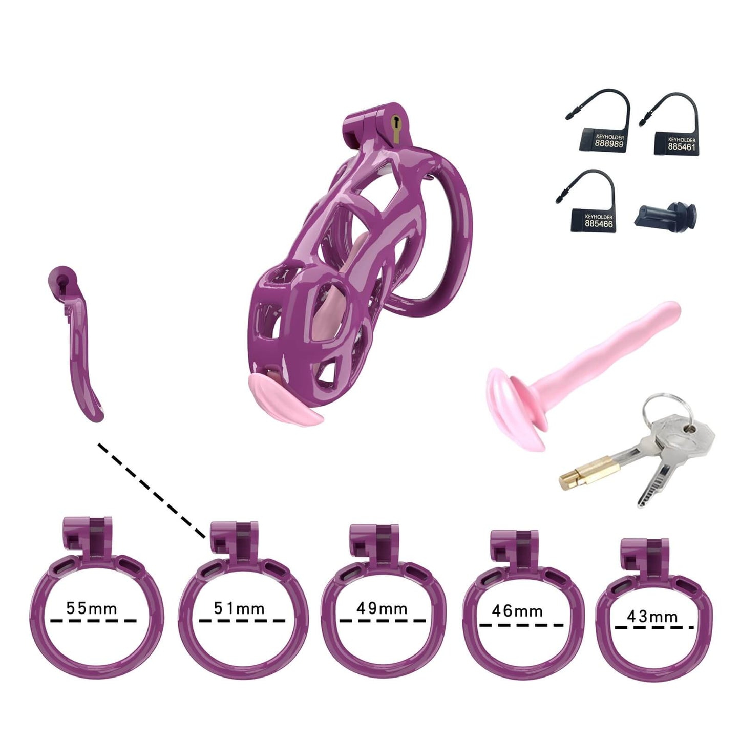 Purple Mamba Standard Chastity Kit With Urethral