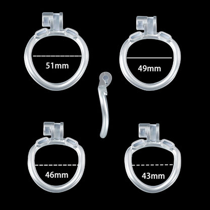 Standard Silver Mamba Male Chastity Cage With 4 Rings