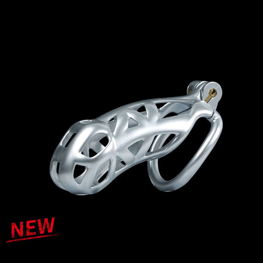 Maxi Silver Mamba Male Chastity Cage With 4 Rings