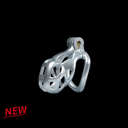 Nano Silver Mamba Male Chastity Cage With 4 Rings