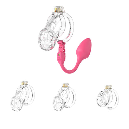 Soft Cobra Chastity Cage With Controlled Butt Plug
