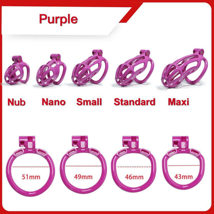 Stripe Mamba Chastity Cage with 4 Arc Rings
