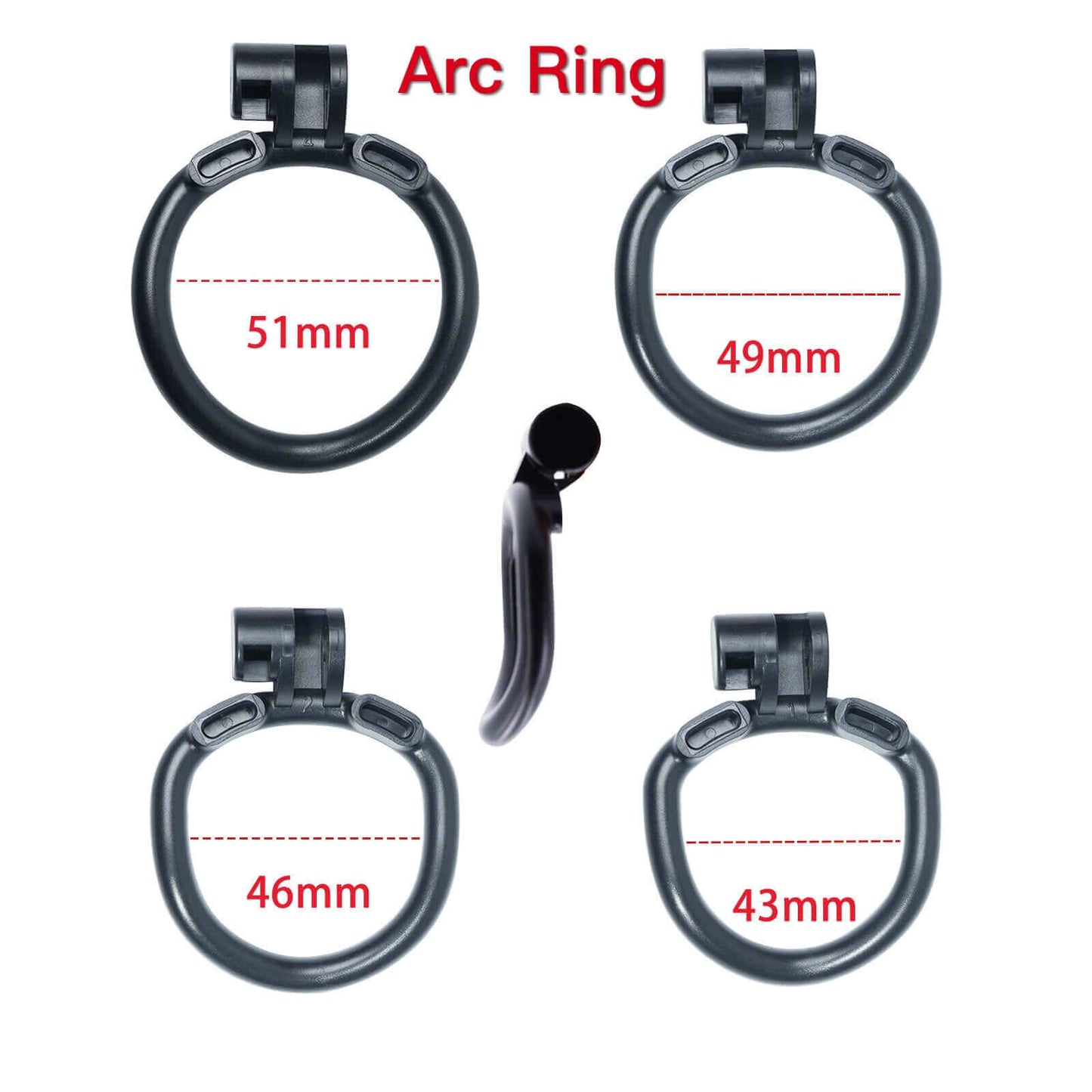 Stripe Mamba Chastity Cage with 4 Arc Rings