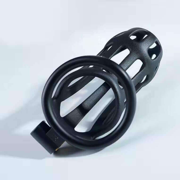 Stripe Mamba Chastity Cage with 4 Arc Rings