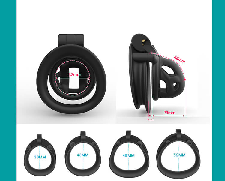 Ultra-Mini Baby Size Mamba Chastity Cage Kits 1.81 inches Long