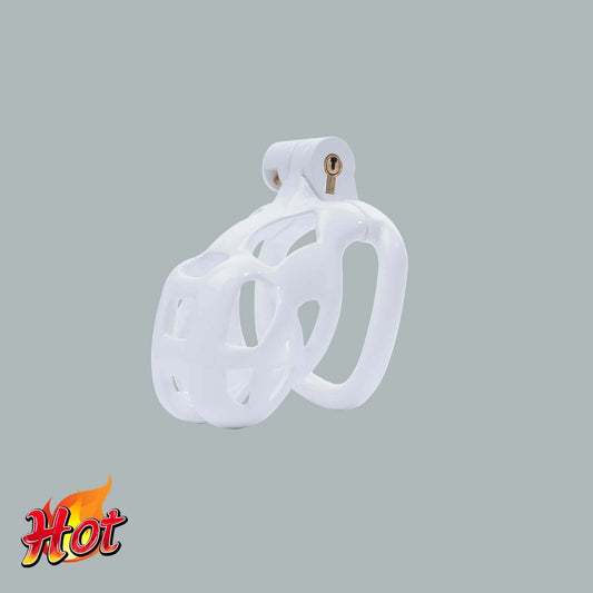 Nano Mamba Male Chastity Cage With 4 Rings White