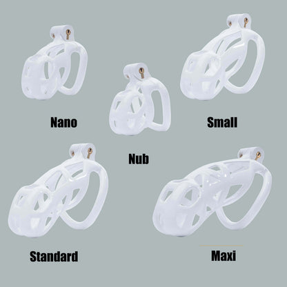 Maxi Mamba Male Chastity Cage With 4 Rings White
