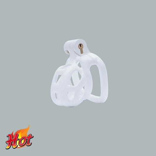 Nub Mamba Male Chastity Cage With 4 Rings White